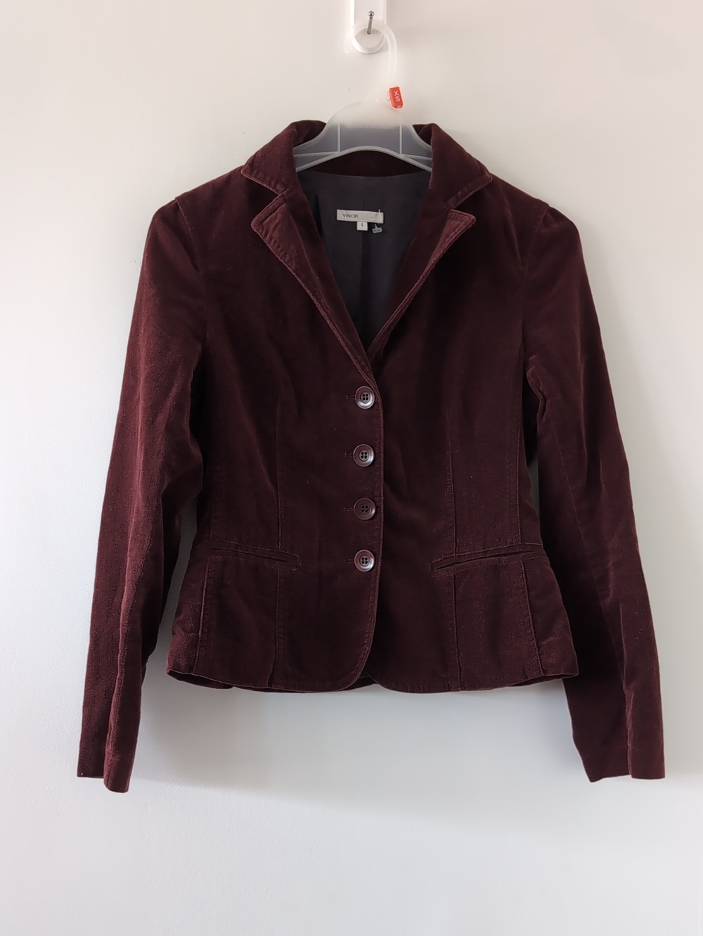 Vince Maroon Corduroy Blazer Size 4